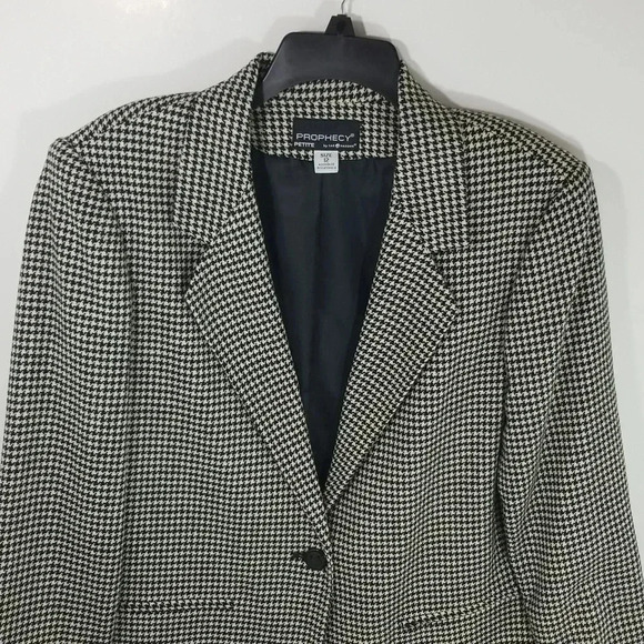 {Prophecy by Sag Harbor} 90s Vintage Women's Houndstooth Wool Blazer - Picture 4 of 15